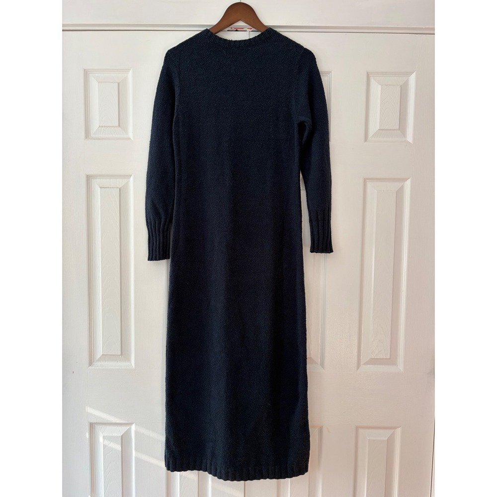 Peruvian Connection Lucca Dress Navy Pima Cotton Boucle Maxi Sweater Dress S - Picture 4 of 8